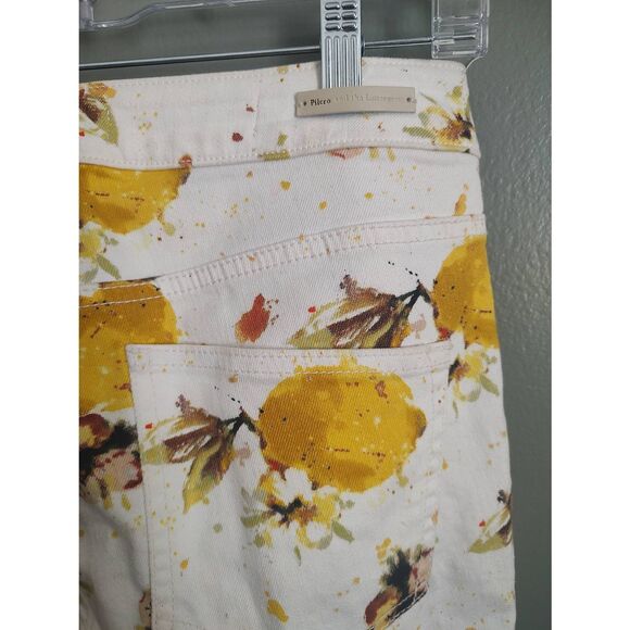 Anthropologie Pilcro Lemon Grove Women’s High-Rise Bootcut Jeans White Floral 27 - Picture 3 of 7